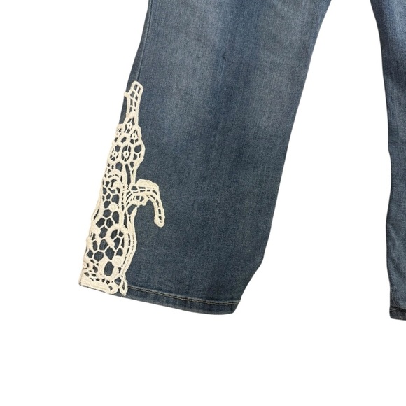 INC Denim Straight Leg Crop Jeans with Crochet Hem – Size 8 - Picture 5 of 6